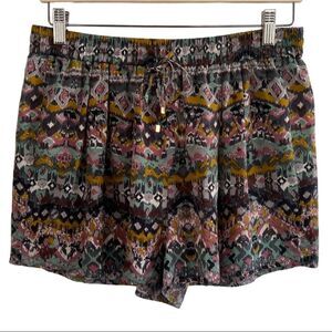 Boho Design Multi Color Silky Pull-on Shorts Aztec Print Forever 21 Size Large
